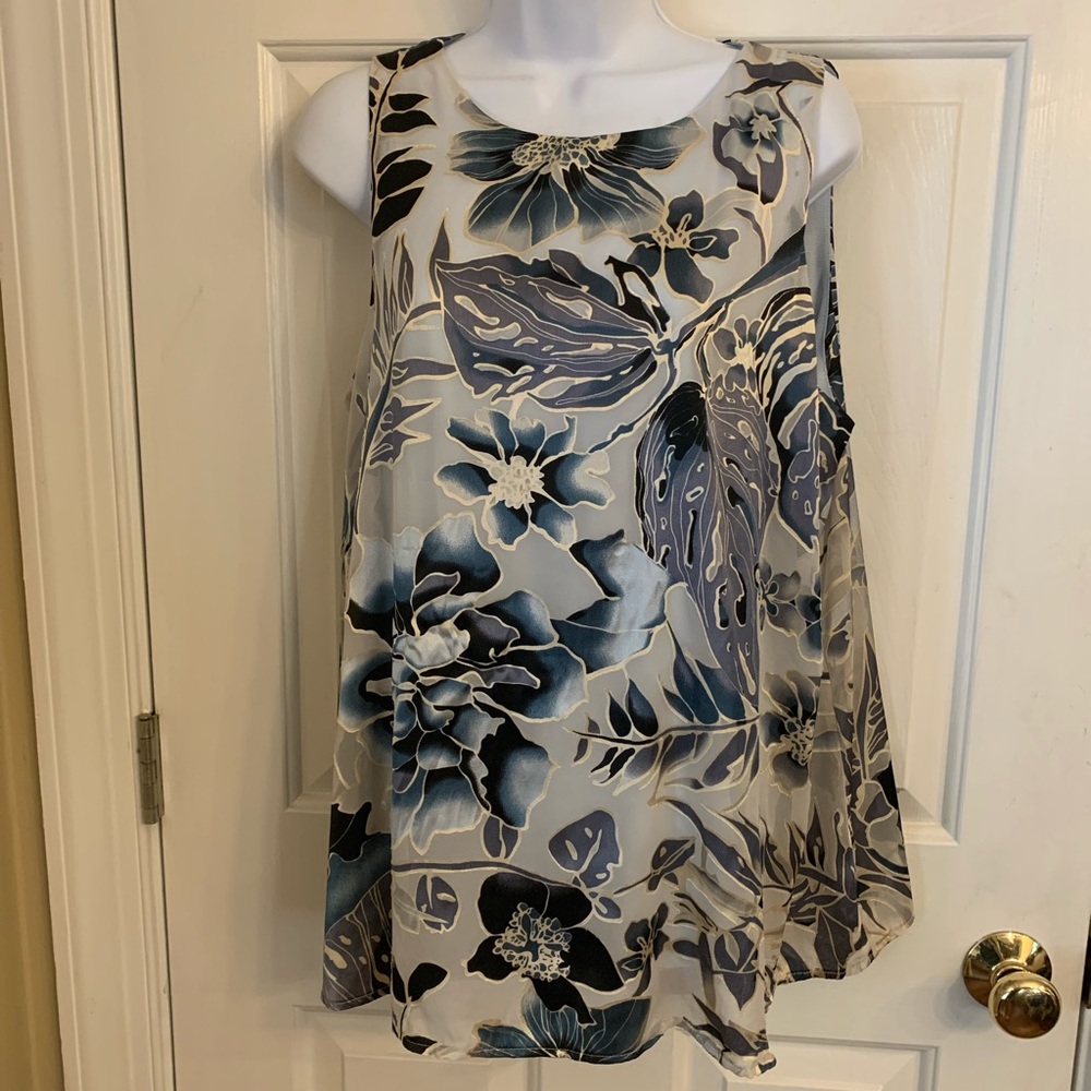 Beige by eci sleeveless lined Burnout Tunic - L